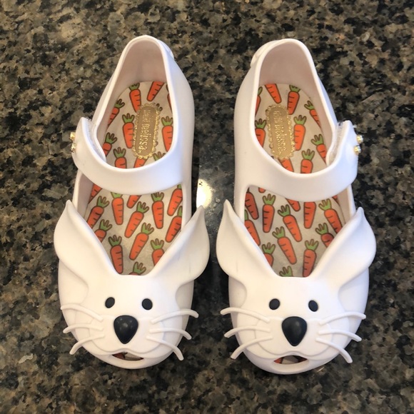 mini melissa white shoes